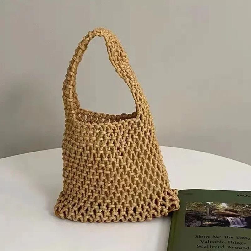 Borsa Piccola a Tracolla per Cellulare da Donna Colore Unito Intrecciata all'Uncinetto Leggera Borsa a Spalla Intrecciata Borse a Tracolla