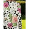 Women's Large Size Leopard Rose Long Sleeve Loose Top with Pocket Print