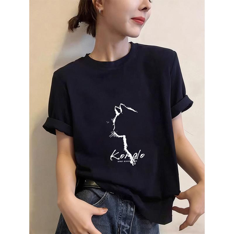 

Женская футболка с коротким рукавом, классический крой, 100% хлопок, 2026 - Белая, для Весны, Лета, Осени S