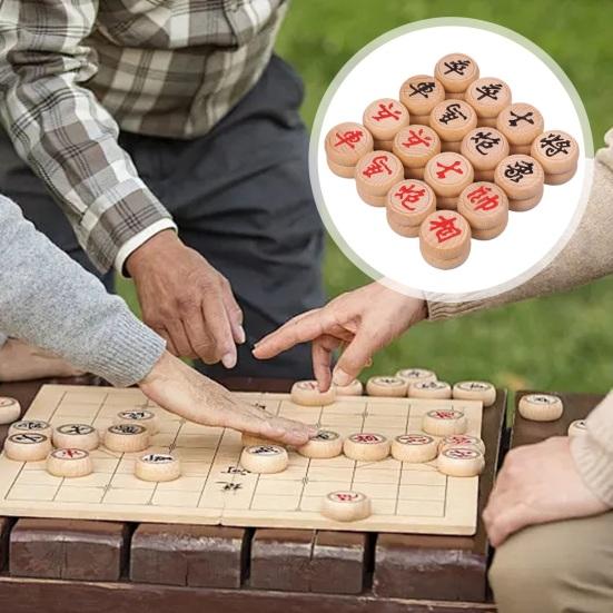 1 Set Wooden Chinese Chess with Plastic Paper Chessboard Travel Traditional