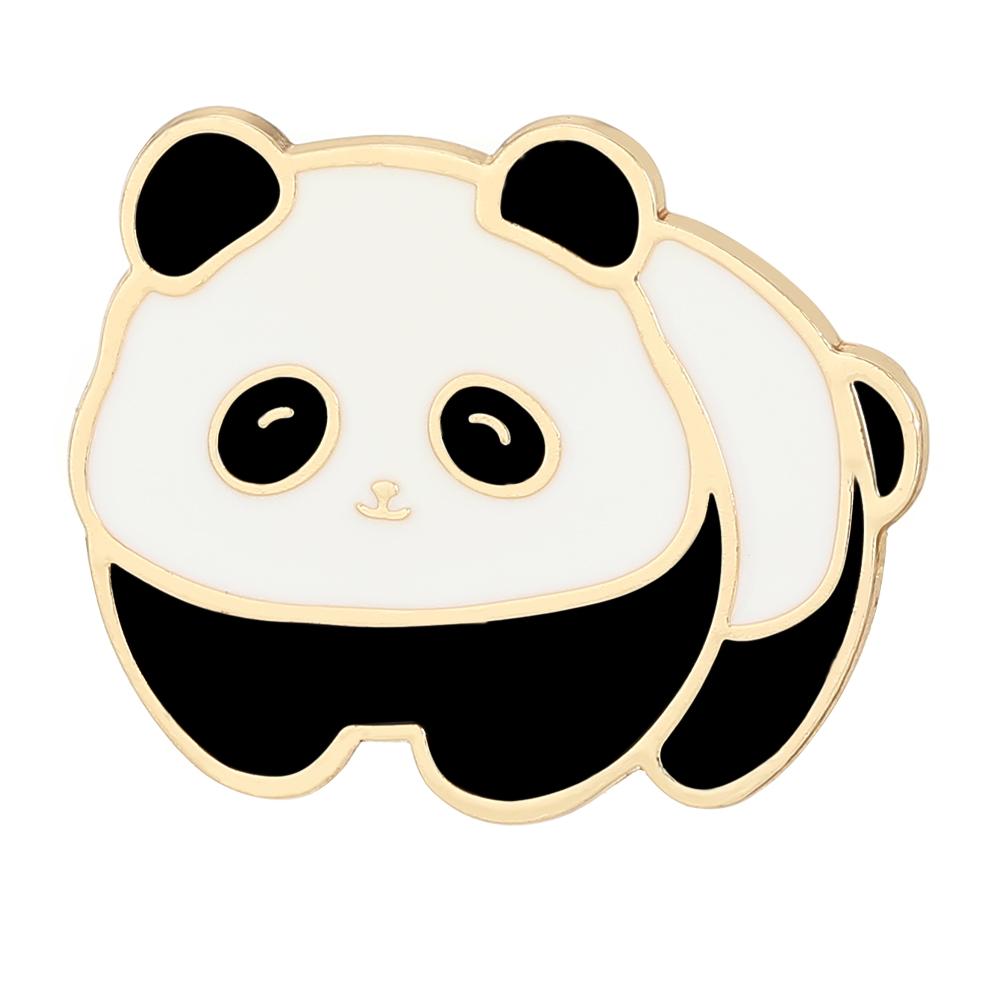 4 Stili Carini Panda Smalto Spille Cartoon Animale Che Gioca Dorate Spille da Bavero Per Ragazze Borsa Zaino Abito Distintivo Accessori