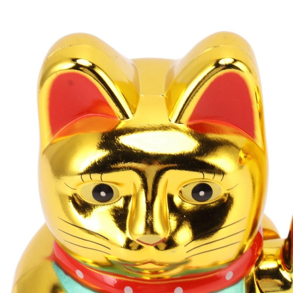 Plastic Rotatable Base Fortune Cat Solar Induction Cat Figurine Home Decoration