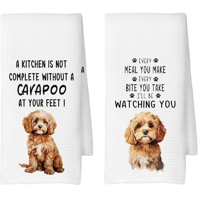 Long-Haired Dachshund Kitchen Towels Set of 2, Dog Gifts for Women, Dachshund Gifts, Dog Lover Mom Gift Tea Towels Kitchen Hand Towels 16x24 Inch for