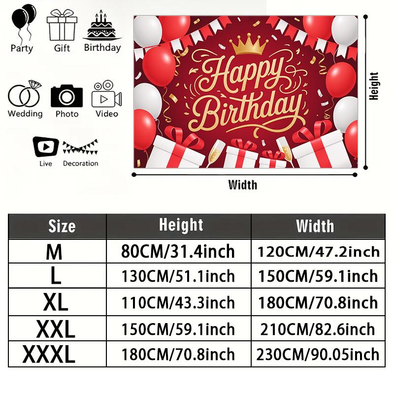 Party Backdrop Happy Birthday Birthday Red Photo Booth Background Front Door Decor