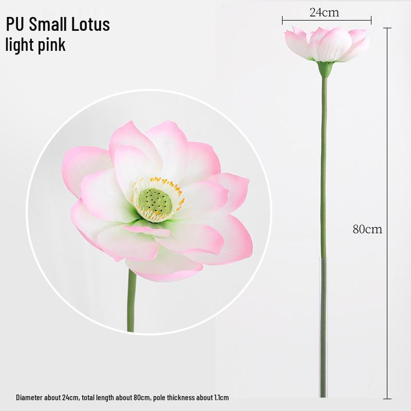 Realistic Lotus & Leaf with Stem Props - Artificial Water Lily Arrangement for Living Room Decoration
