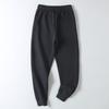 Men's Trendy Spring and Autumn Pique Cotton Solid Color Heavy-Duty Washed Sports Casual Elastic Waist Jogger Sweatpants