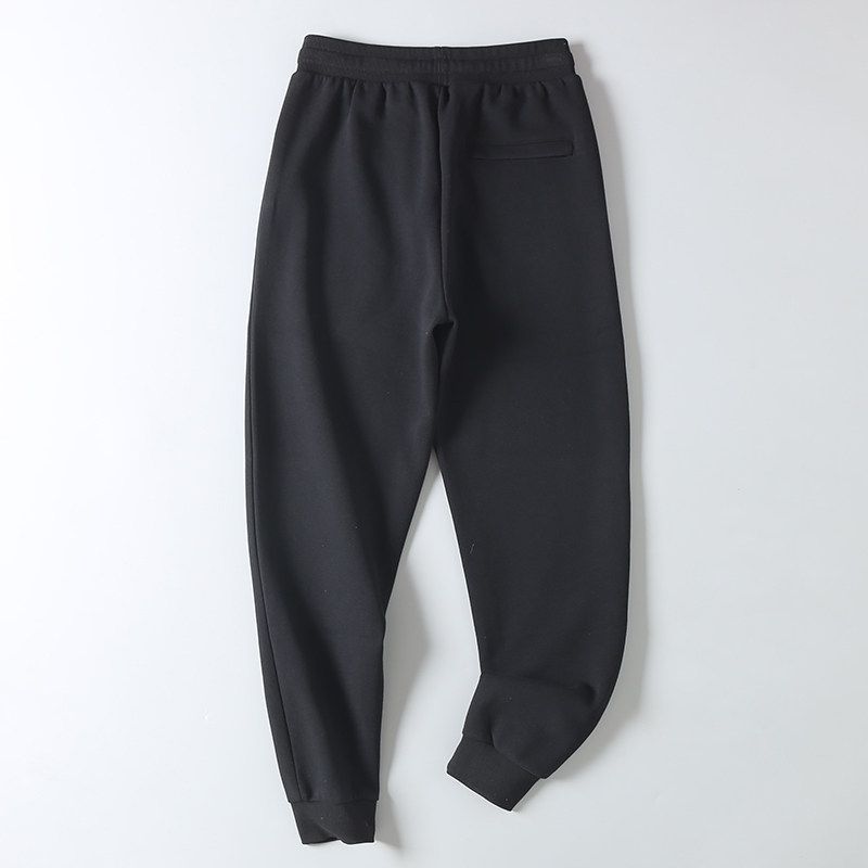 Men's Trendy Spring and Autumn Pique Cotton Solid Color Heavy-Duty Washed Sports Casual Elastic Waist Jogger Sweatpants