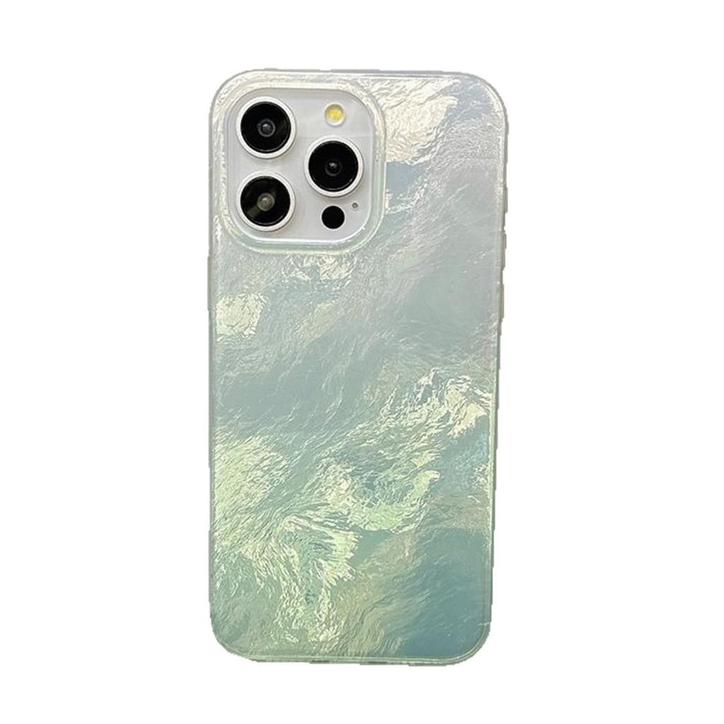 Rendering Gradient Tinfoil Pattern Imd Glacier Pattern Mobile Phone Case for Apple 15pro Mobile Phone Case Anti-fall Girls Niche