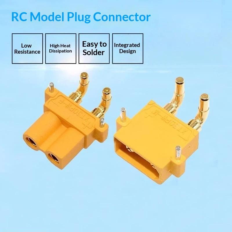 2Pcs Xt30Pw-M/F Male Female Board Mount Connector Low Resistance Battery Plug For Rc Model Circuit Connection
