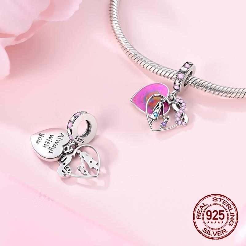 Pink Starry Sky Charm Bead Charms copper Parentchild Dangle Pendant Compatible With Bangle Bracelets Necklaces Do It Yourself Jewellery