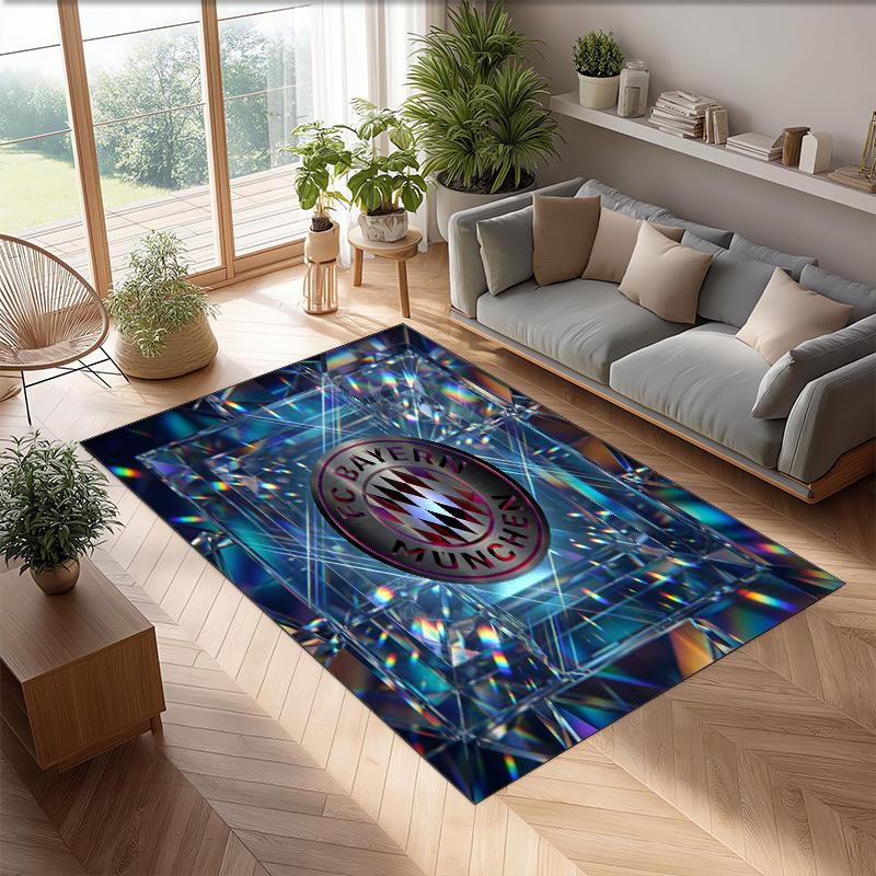 FC Bayern München Bedruckter Flanell Teppich rutschfest weich Polyester Boden Teppich Indoor Dekor Matte für Schlafzimmer Wohnzimmer Sofa Spielzimmer Heimdekoration
