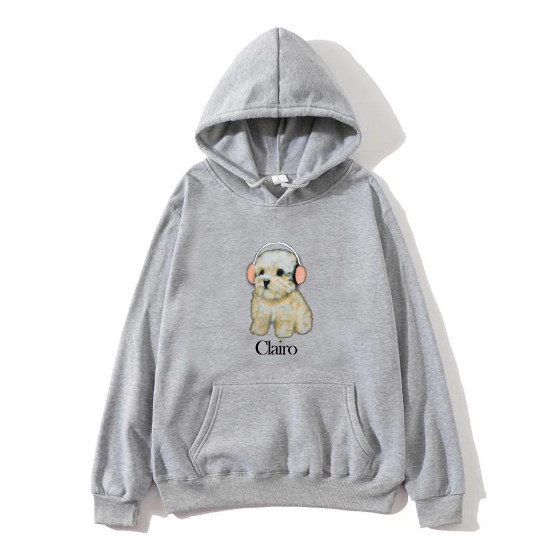Clairo Herren- und Damen-Top Kapuzenpullover Lustiges Hunde-Muster Kleidung Neue Harajuku Mode Kapuzen-Hoodies Herbst Winter Pop