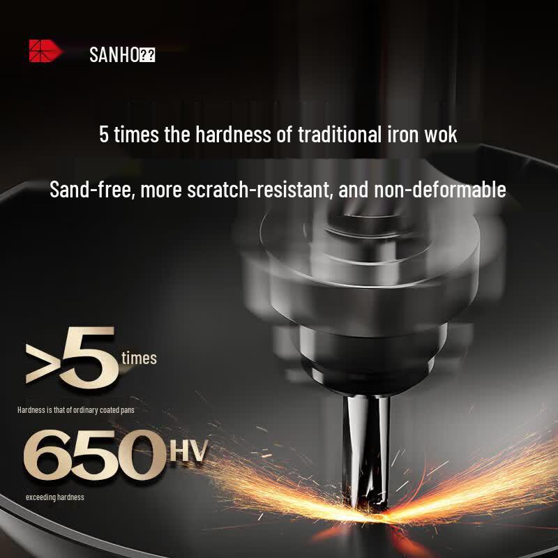 Sanhe 0-Coating Titanium Iron Non-Stick Wok