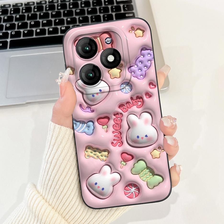 For Itel A70 Case A665L Cute Panda Cartoon Cover Soft Silicone Shockproof Phone Case Fopr Itel A70 A 70 ItelA70 Back Cover Shell
