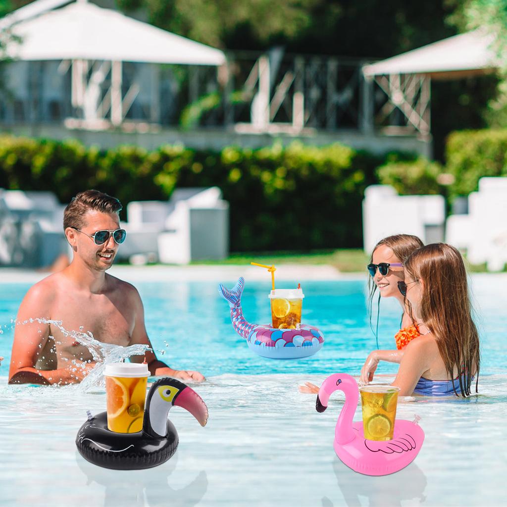 Aufblasbares Getränkehalter-Set Tablett Schwimmender Getränkeuntersetzer Poolparty-Dekoration Bar Spas Für den Sommer