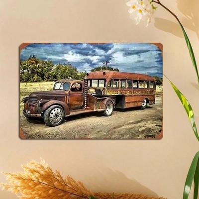 Vintage-Retro-LKW-Blechschild, Metall-Wanddeko für Garage, 20 x 30 cm