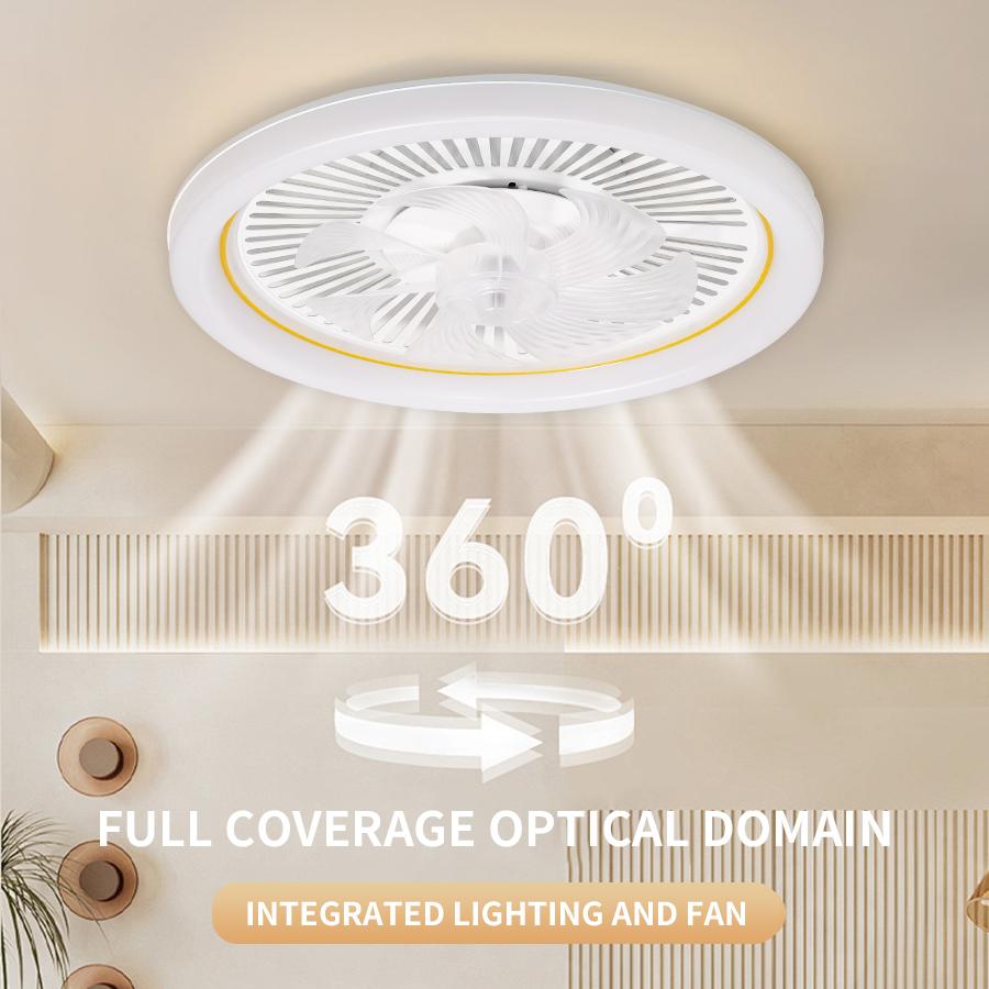 LED Minimalist Modern Ceiling Fan with Light Remote Control Bedroom Decoration Ventilation Light Energy-saving and Silent