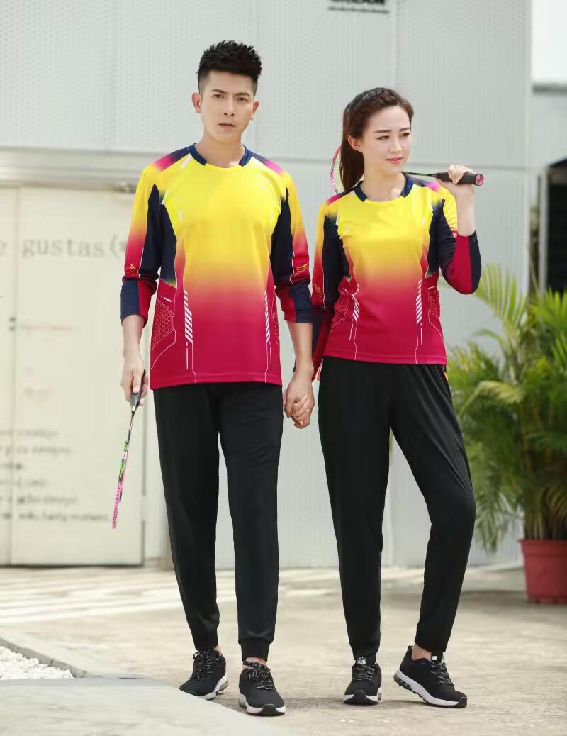 Winter Quick-Dry Breathable Long Sleeve Volleyball and Badminton Uniform Set for Men and Women Women s XL