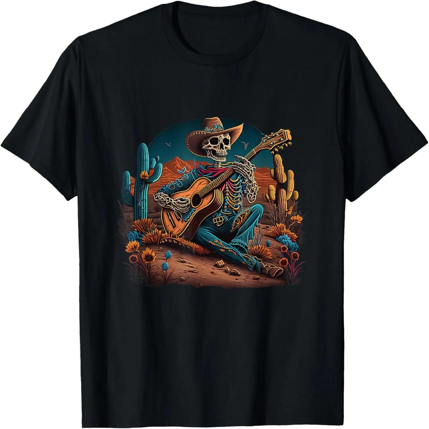 Skeleton Western Cowboy Shirts For Men Women Country Music T-Shirt XXXXL