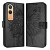 For OnePlus Nord CE4 Lite 5G Wallet Case with Wrist Strap Butterfly Imprint Leather Phone Cover