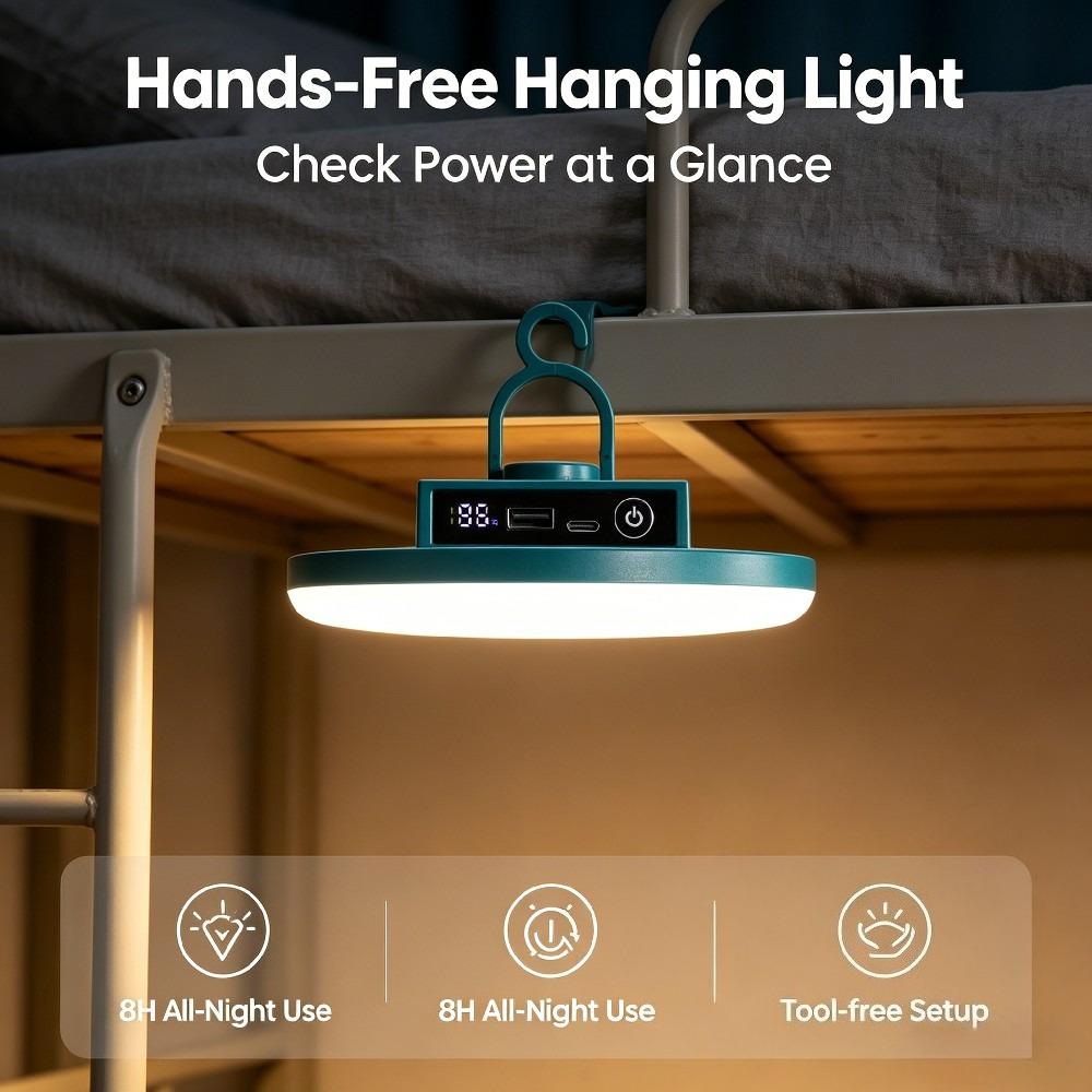 UFO Camping Light Fill Light Digital Display Magnetic Hook USB C-type LED Light 8H Outdoor Emergency Long-lasting Lighting