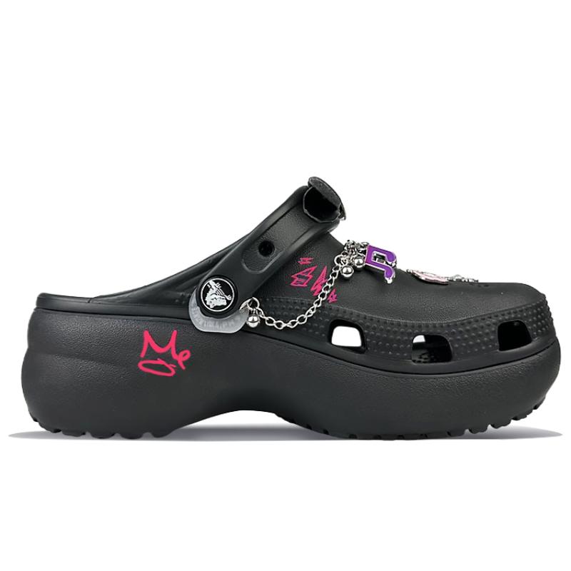 Crocs Classic Platform Clog Clogs Women's Black Pink