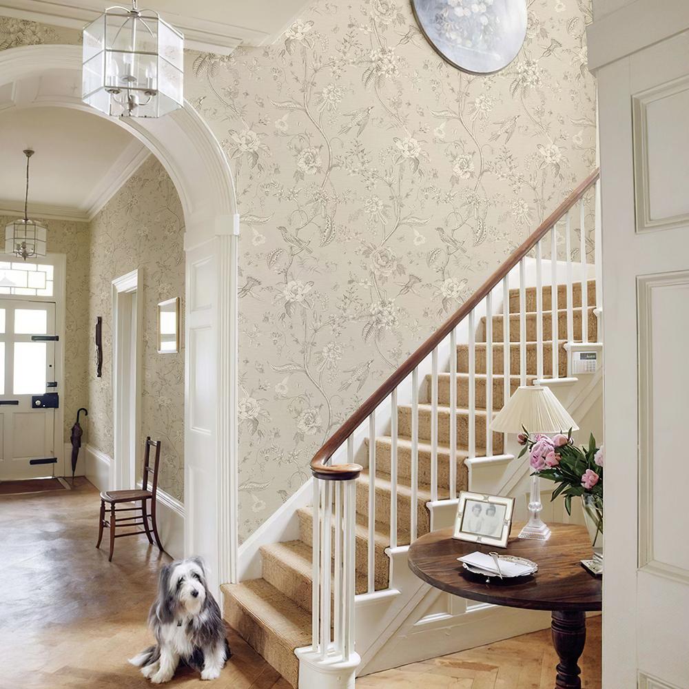 Retro Light Yellow Floral Wallpaper Elegant Self Adhesive Waterproof Cabinet Sticker Removable PVC Waterproof Home Decor