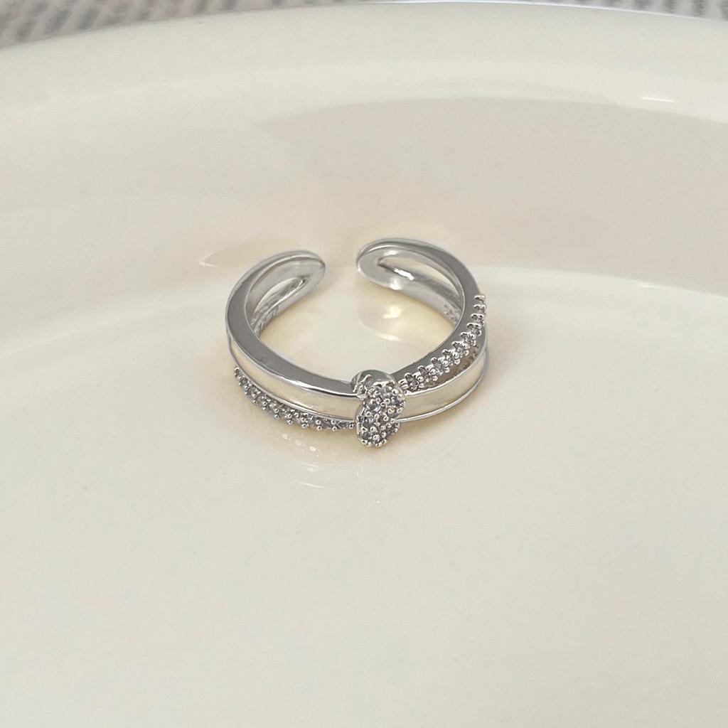 Ins Niche Design Sense of Ring Temperament Hundred Partner Personality Senior Sense of Cold Wind Open Index Finger Ring Casual Dainty Minimalist Ring