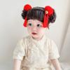 Chinese Style Baby Wig Headband Newborn Children New Year Headdress Toddler Neat Bang Wig