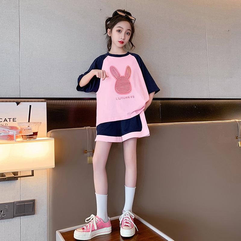 Girls' Summer Outfit New Summer Clothes Children'S Casual Wear Stylish Sportswear For Older Girls Summer Style