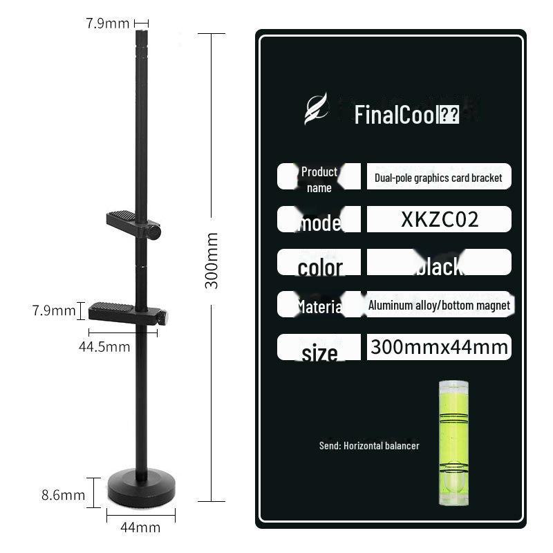 Aluminum Alloy 4070 Vertical Graphics Card Support Stand with Magnetic Base for 7900XT.