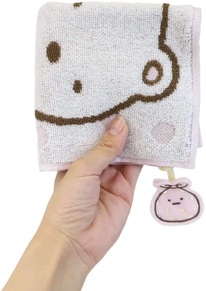 Marushin Sumikkogurashi Jacquard Handkerchief Towel Set of 3 Designs Bear and Furoshiki Cat and Zasso Penguin and Tapioca (Mini Towel) [Polar (Pink),