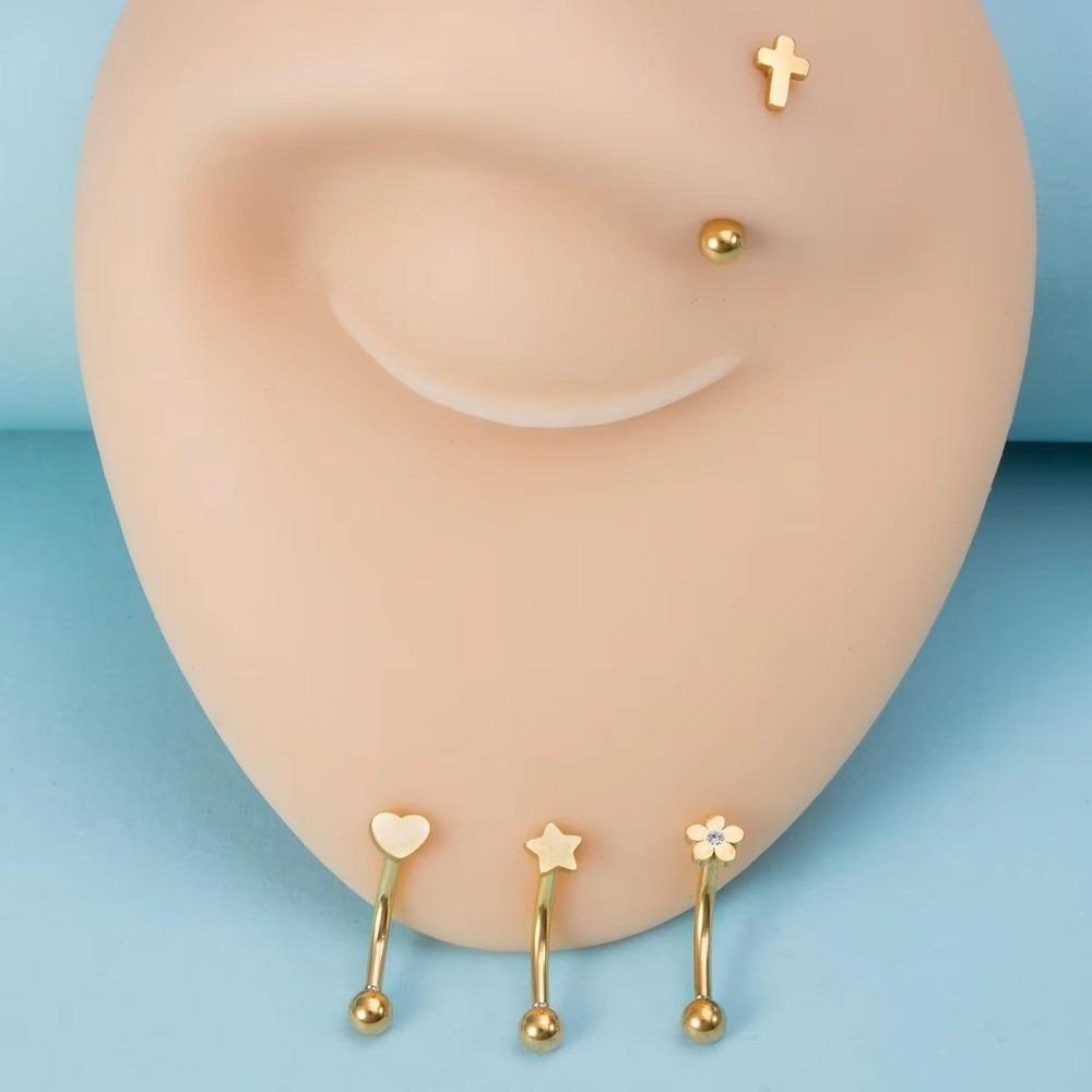 Star Banana Ring Stainless Steel Gothic Style Eyebrow Piercing Punk Body Jewelry  Daily Use