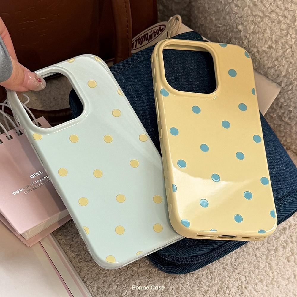 INS Lovely Polka Dot Cute Phone Case for iPhone 17 16e 16 15 14 13 12 11 Air Pro Max XS XR XSMax Plus Glossy Film Hard PC Cover