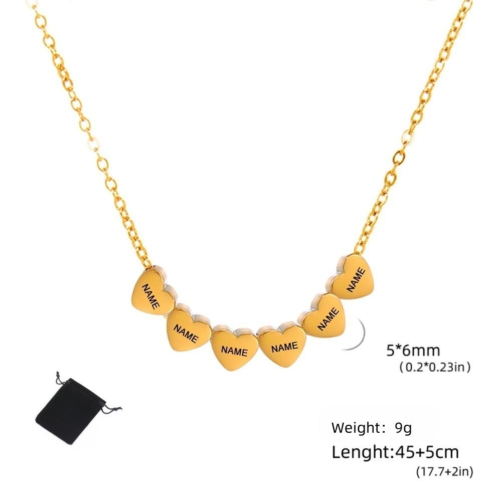 Customized Name Date Mini Minimalist Love Necklace Stainless Steel Heart Shaped Women's Necklace Fashion Couple Jewelry Gift