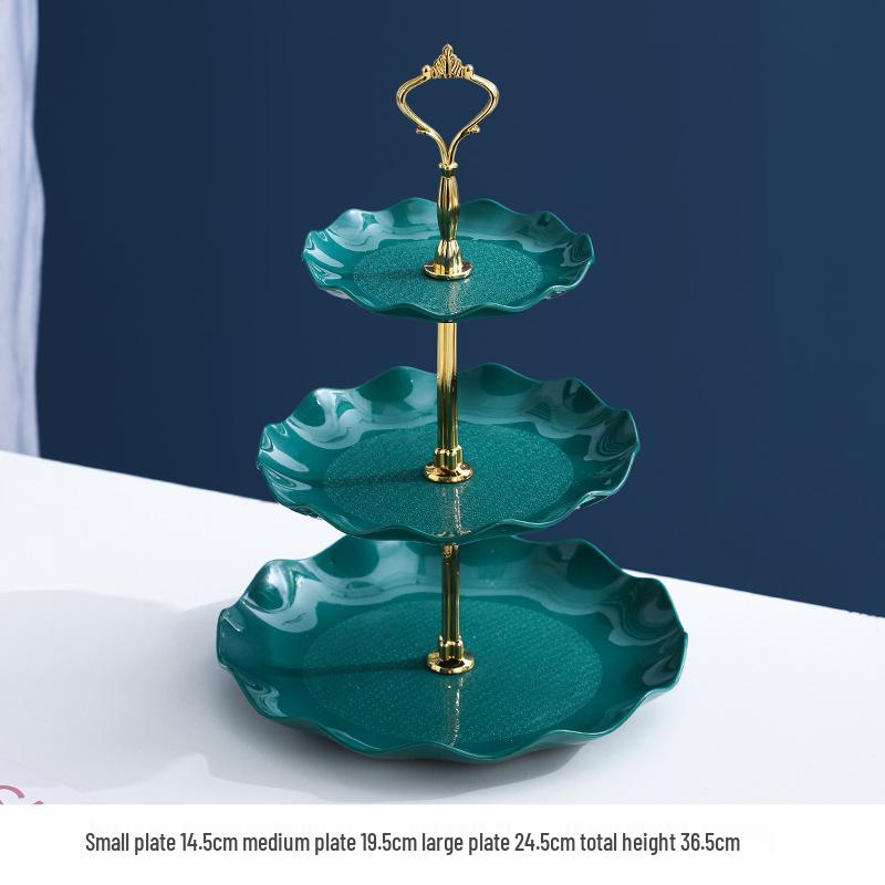 Luxusní vícepatrový stojan na ovoce a občerstvení: Třípatrový držák na dezerty a cukroví do obývacího pokoje