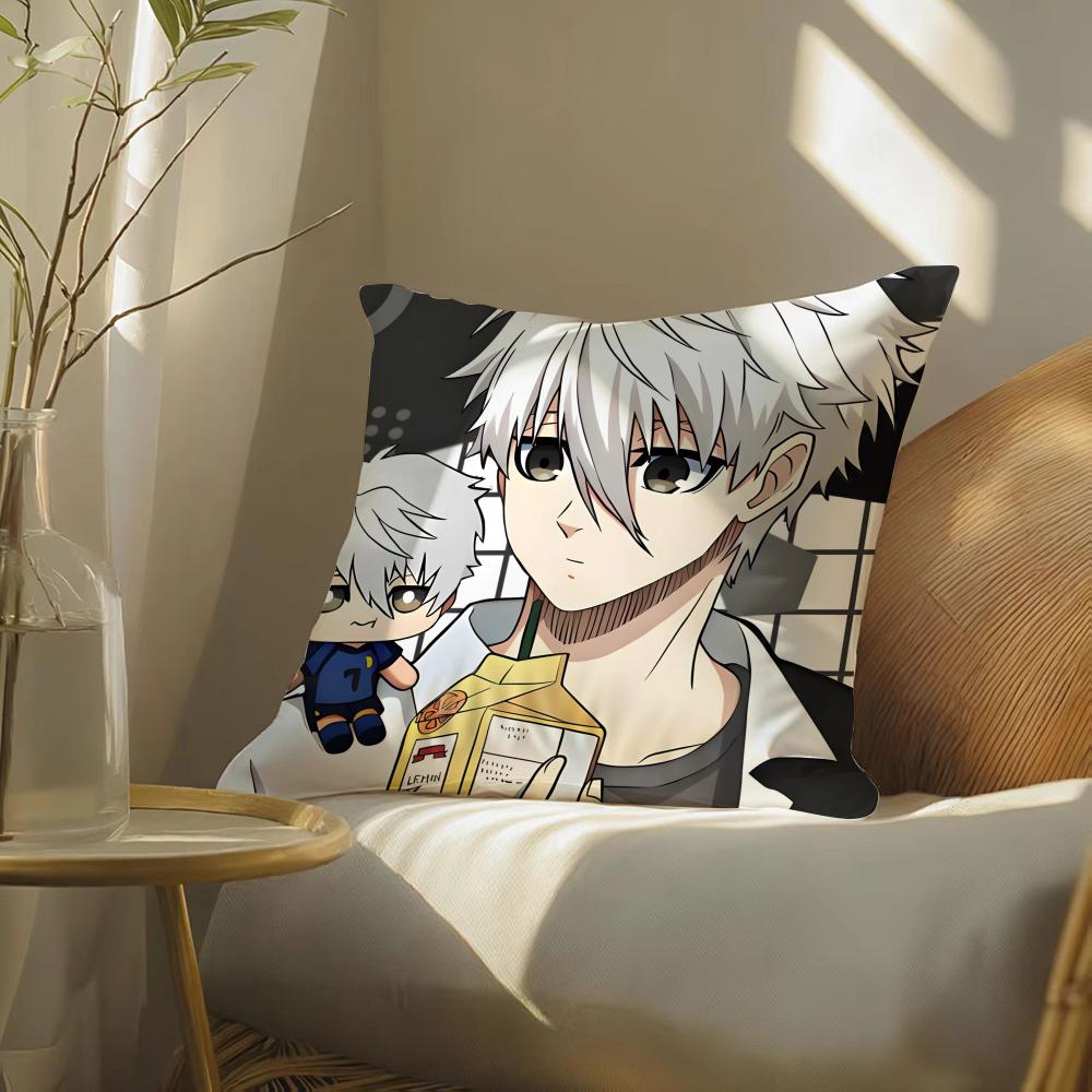 

BBlue LLock SSeishiro NNagi Pillow Case DoubleSided Plush Sofa Cushion Covers Organic Breathable Invisible Zipper 30X30cm