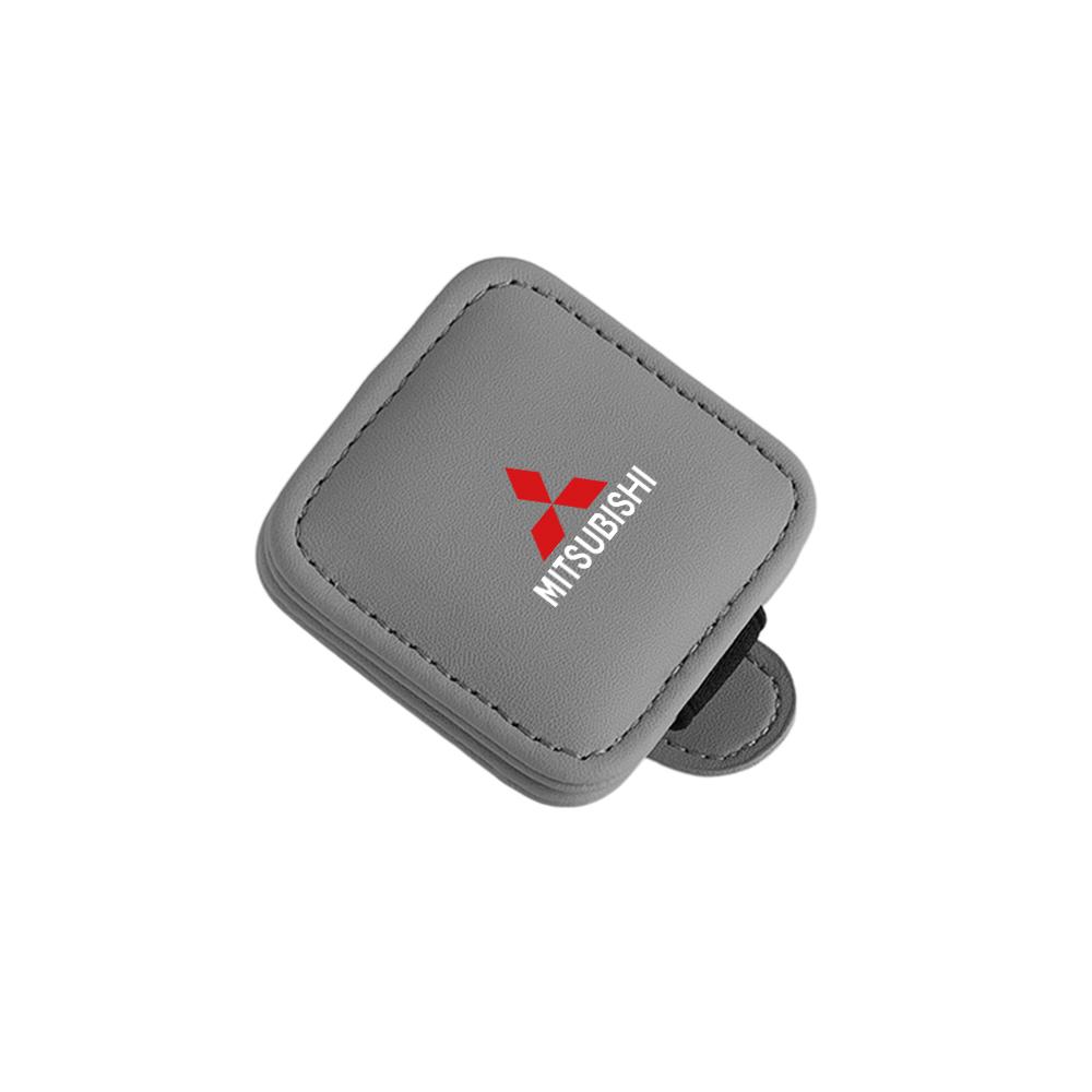 Leren Zonneklep Auto Bril Clip Auto Zonnebril Houder Accessoires Voor Mitsubishi Pajero Outlander Montero Lancer Triton l200