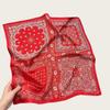 Retro Paisley White Silk Scarf: Versatile 70cm Summer Accessory & Gift