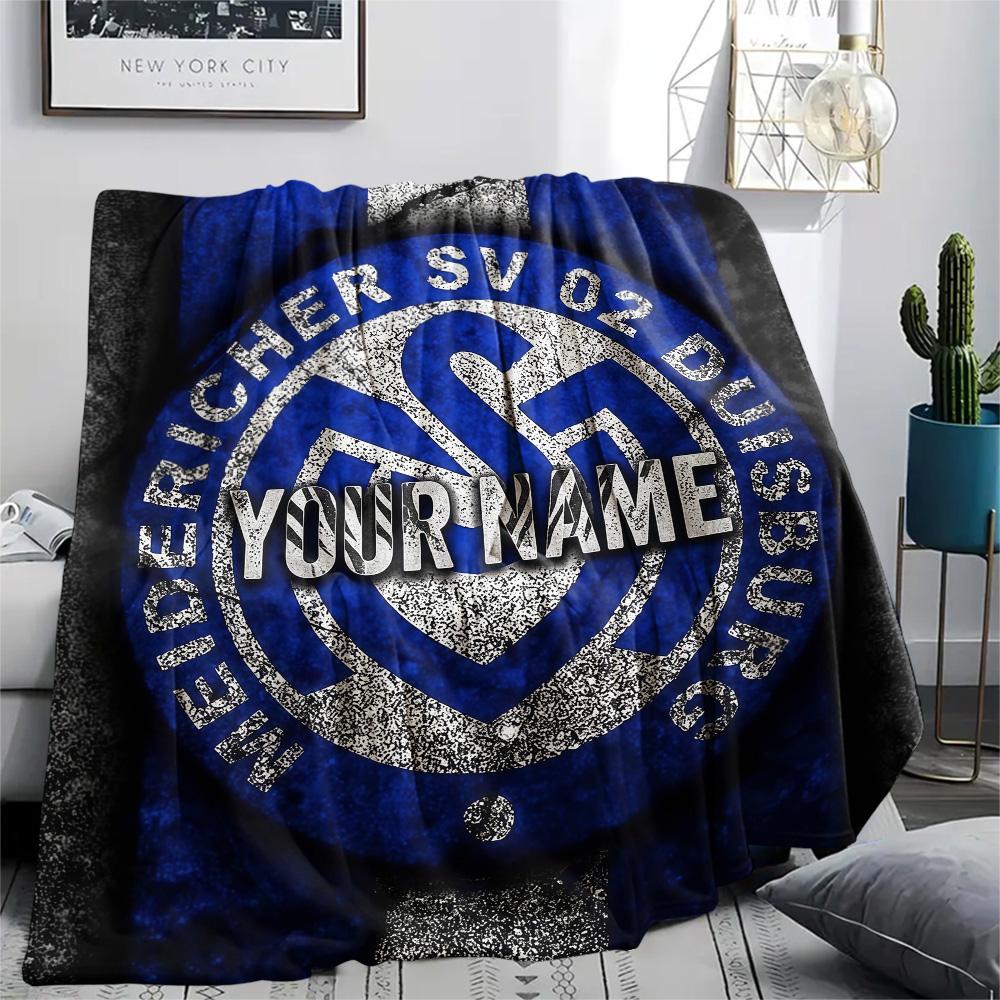 1PC Msv Duisburg Custom Name Patterned Flannel Blanket Suitable For All Seasons For Home Decor Warmth And Comfort Gifts Holiday Present