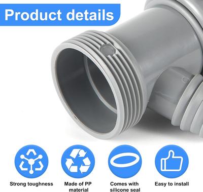 Kitchen Sink Drain Y-Shaped Pipe Adapter with Female To Male Thread Connector Fitting Accessory for Basin Sewer Branch