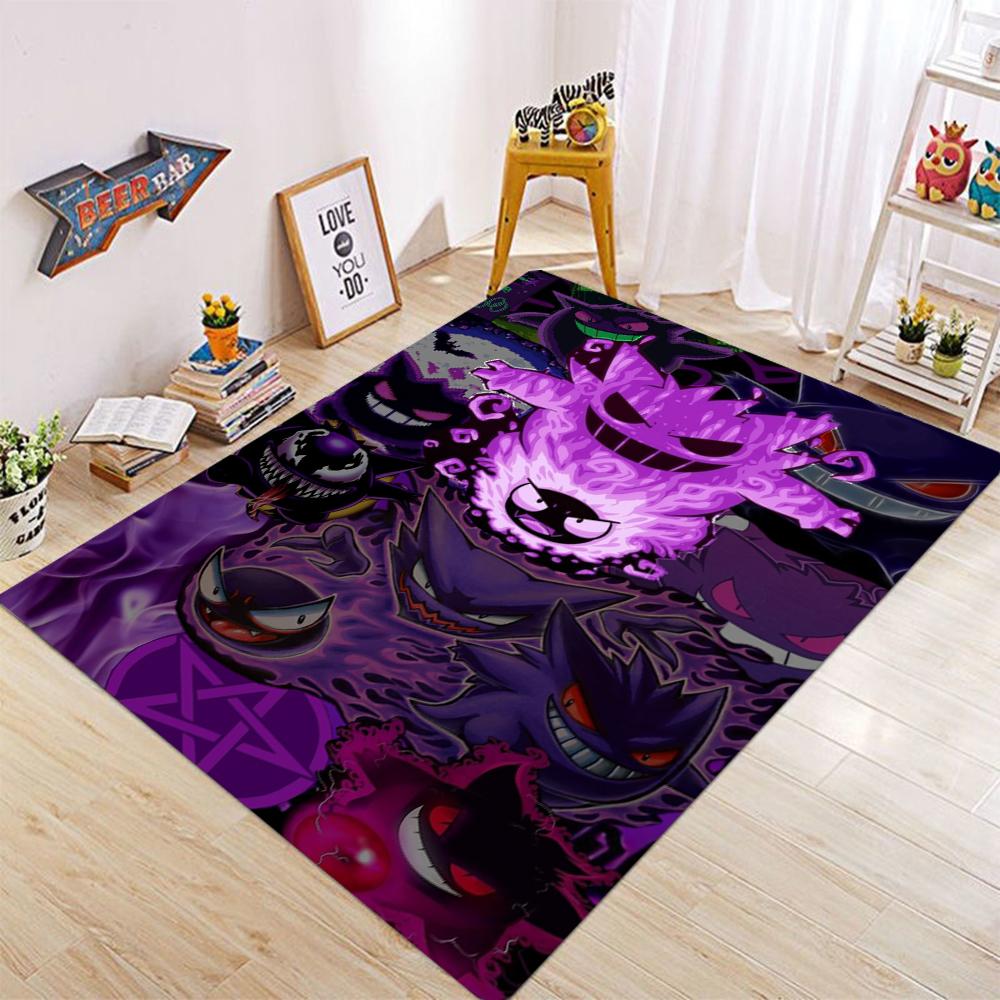 

Ковер с мультяшным принтом Покемона Генга, большой ковер для дома, гостиной, детской спальни, дивана, нескользящий детский коврик, декоративный коврик 40x60cm