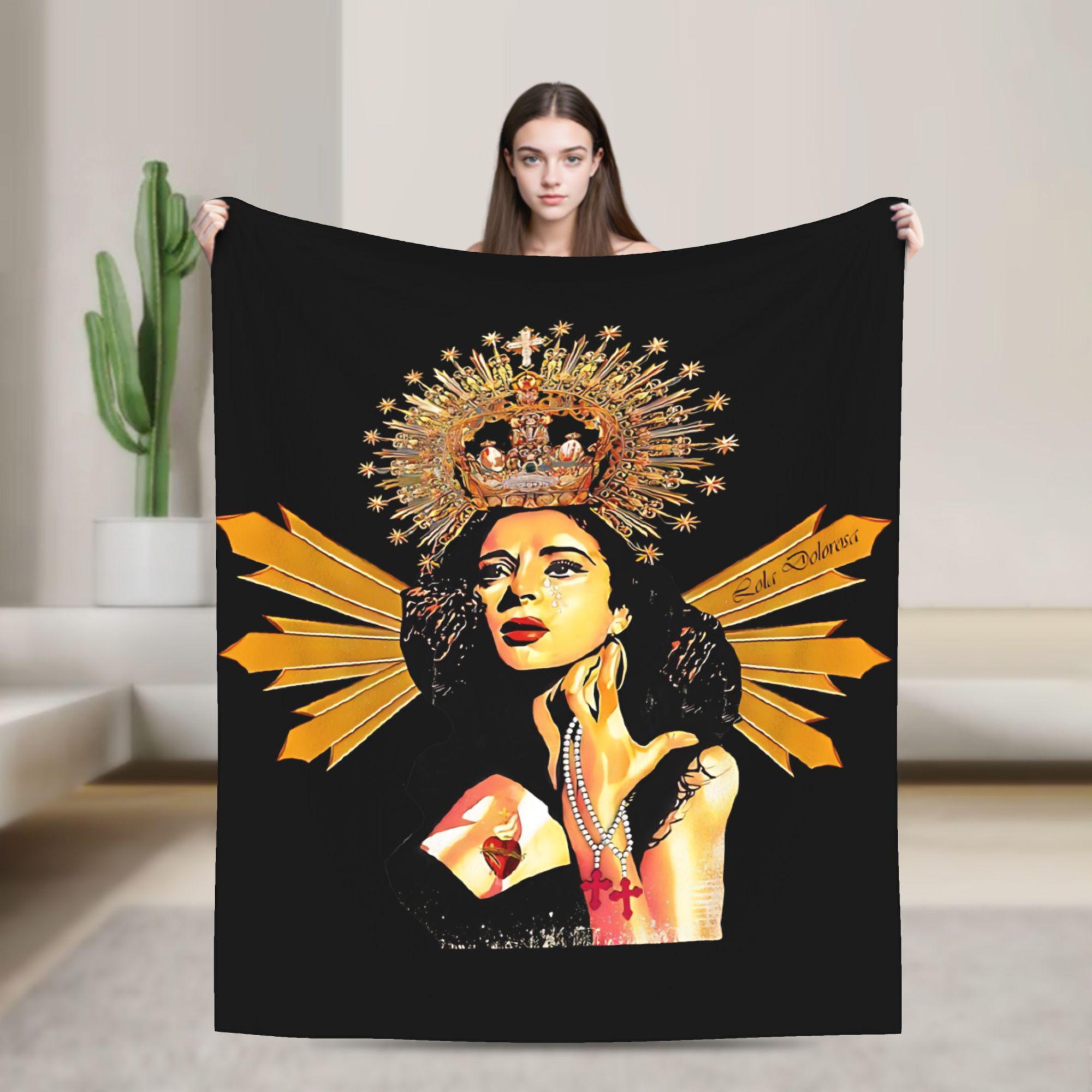 Lola Flores Lola Sorrowful Blanket Flannel Throw Blanket Summer Air Conditioning Portable Ultra-Soft Warm Bedsprea, 75X95CM