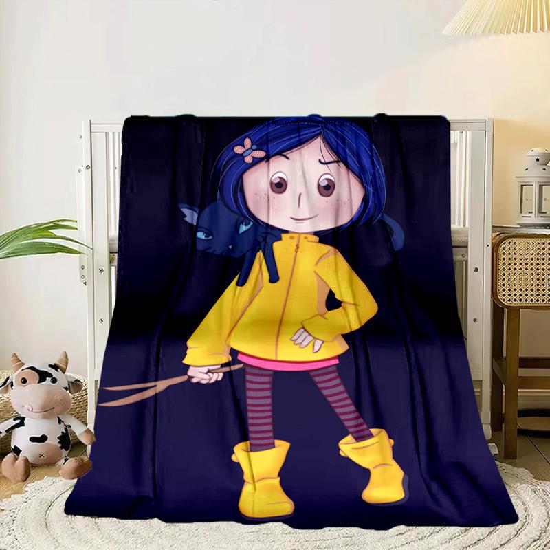 Moonlit Mystery Cora-line Blanket Flannel Blanket for bed, sofa, Camping, Hiking, Picnic Essentials, gift for family Fan gifts