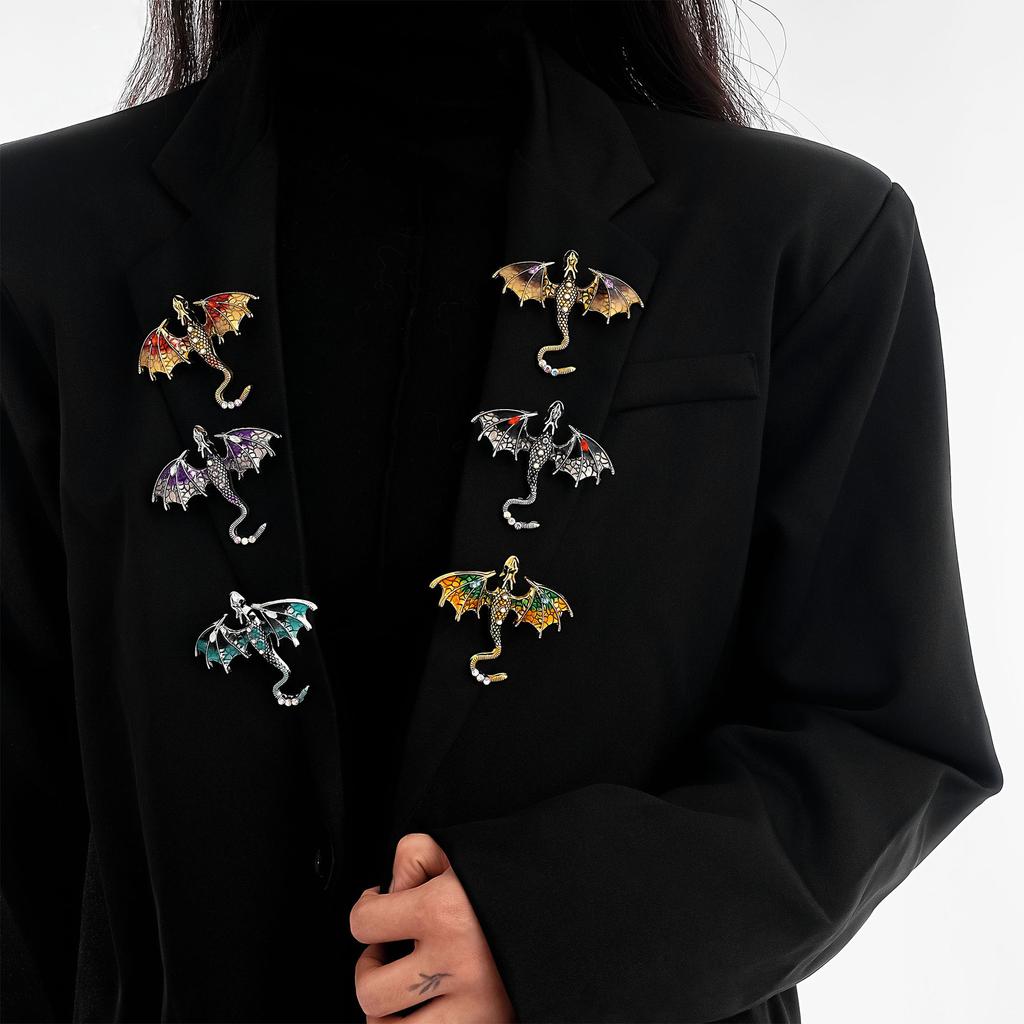 Personalized Animal Brooch Vintage Oil Dripping Dragon Accessories Brooch Pin