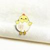 Cute Cartoon Animal Brooch: Colorful Chicken, Bird, and Rabbit Metal Pins with Enamel Coating