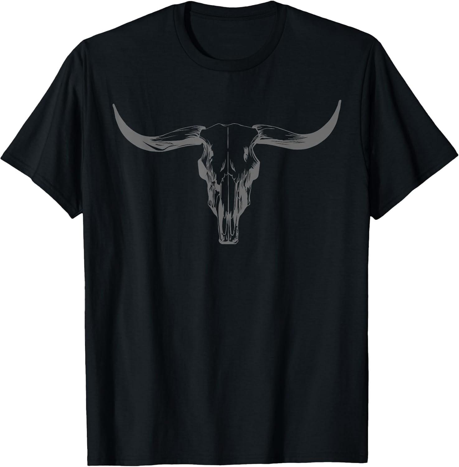 Western Boho Cow Skull Cowgirl Cowboy Bull Skull Vintage Tee - Made In Usa S