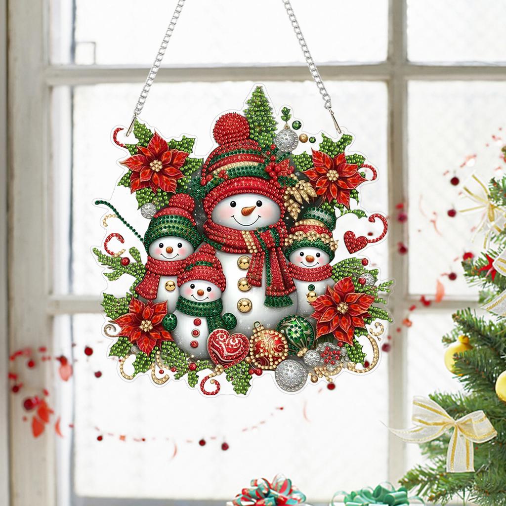 2D Flat DIY Hanging Diamond Art Kits Diamond Painting Set Diamond Art Acrylic Pendant Window Hanging Art for Home Decor