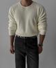 BOWLOW PRODUCT Wool Textured Boat Neck Knit [Ivory]
