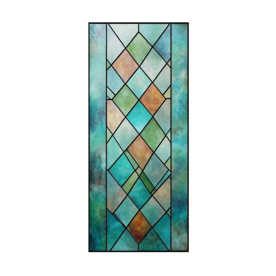Stained Glass Window Privacy Films Decorative Static Clings Removable Sun Blocking Covering Colorful Window